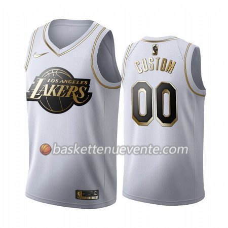 Maillot Basket Los Angeles Lakers Personnalisé 2019-20 Nike Blanc Golden Edition Swingman - Homme